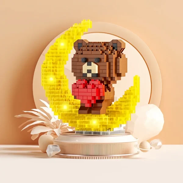 Cute Bear Light-Up Building Blocks - The Perfect Educational Birthday Gift for Friends!