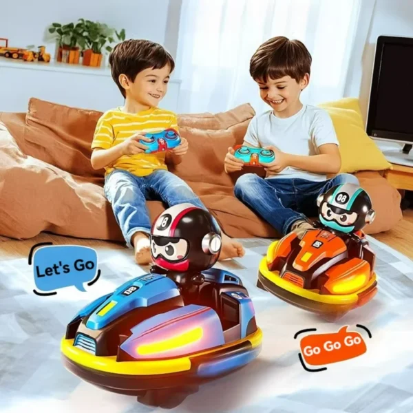 2.4G RC Battle Bumper Car Toy Toddler Boy Girl Catapult Robot Karting Toy with Music Light RC Battle Game For Kids Gift