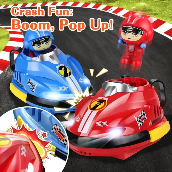 1/2PCS RC Battle Bumper Car Toy for Toddler Boy Girl Catapult Robot Karting Toy with Music Light RC Battle Game for Family - Image 5