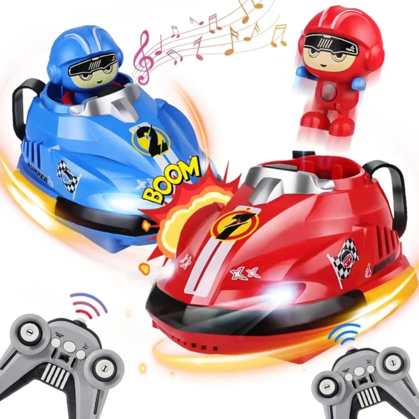 1/2PCS RC Battle Bumper Car Toy for Toddler Boy Girl Catapult Robot Karting Toy with Music Light RC Battle Game for Family