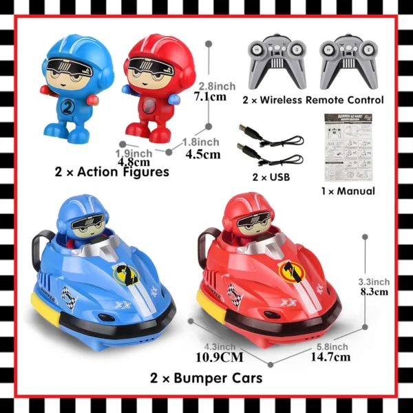 1/2PCS RC Battle Bumper Car Toy for Toddler Boy Girl Catapult Robot Karting Toy with Music Light RC Battle Game for Family - Image 6