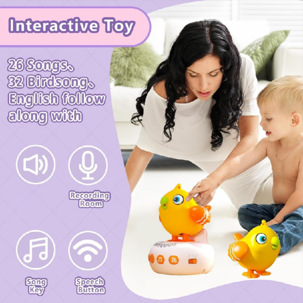 Bird Sound Controlled Induction Mini Watch Toy Children's Toy Voice Activated Sensing Birds Singing Recording Educational Toys - Image 3