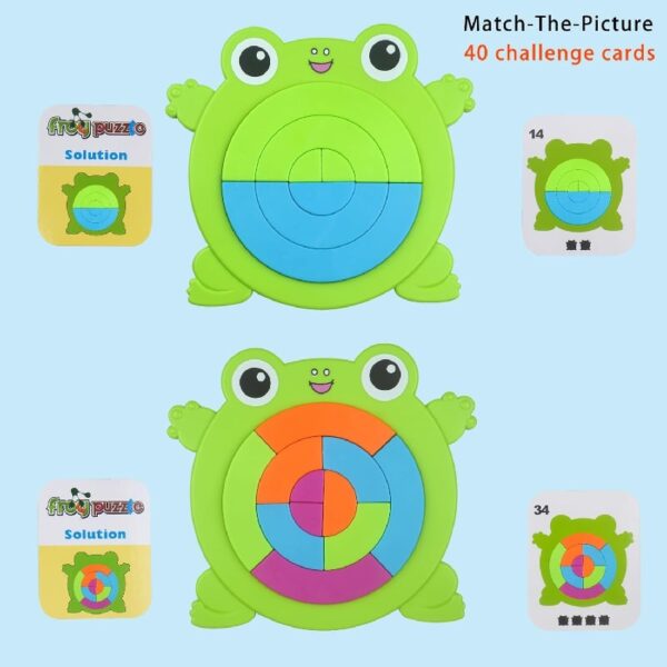 40 Challenges Montessori Fun Frog Puzzle Parent-child Interactive Practice Hands and Eyes Shape Thinking Logic Toys For Children - Image 3