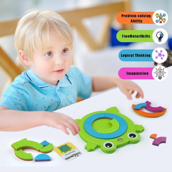 40 Challenges Montessori Fun Frog Puzzle Parent-child Interactive Practice Hands and Eyes Shape Thinking Logic Toys For Children - Image 2