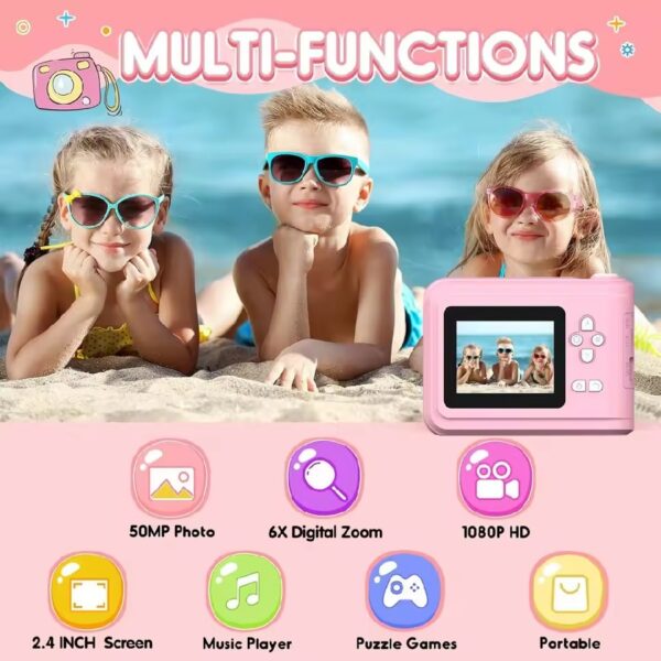 Instant Print Camera for Kids High Resolution Photography Toy with Photo Printing Perfect Gift for Girls Birthday - Image 2