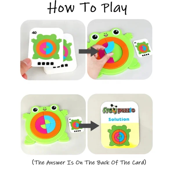 40 Challenges Montessori Fun Frog Puzzle Parent-child Interactive Practice Hands and Eyes Shape Thinking Logic Toys For Children - Image 4