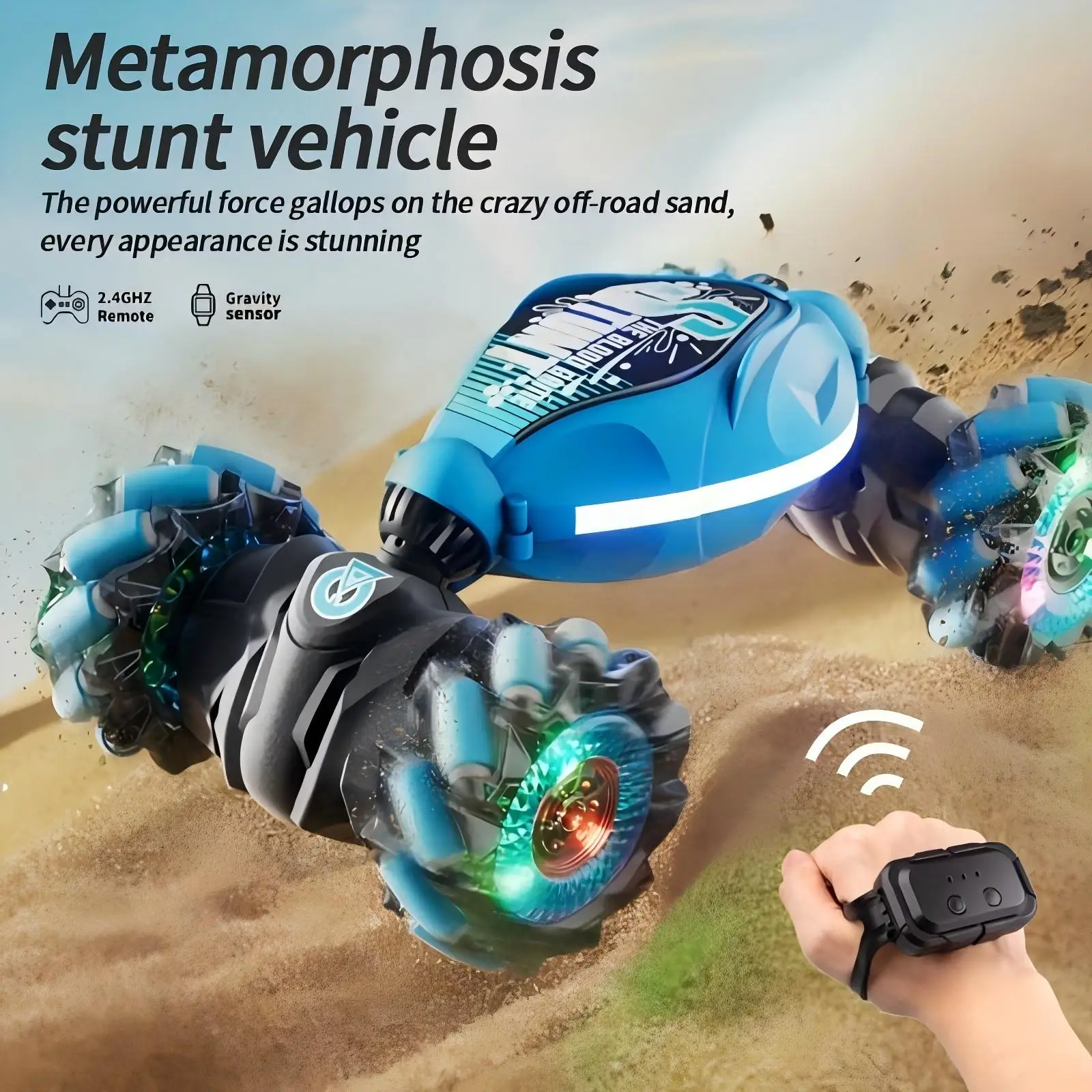 Gesture sensing Morphing remote control car Children's toys Twist four-wheel drive climbing stunt boy rechargeable off-road vehi