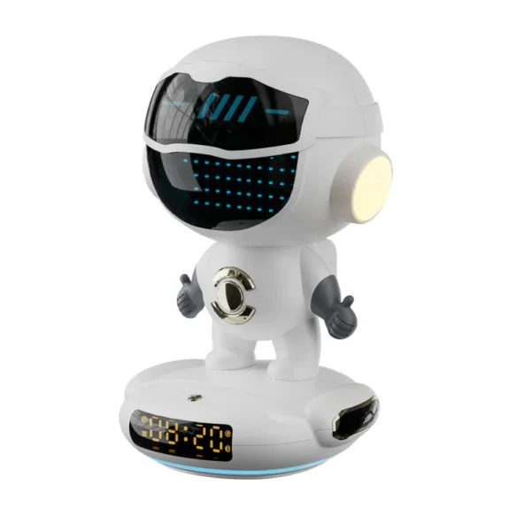 Portable M80 robot AI wireless Bluetooth speaker with TF card playback, auxiliary input, alarm clock display Outdoor party - Image 6