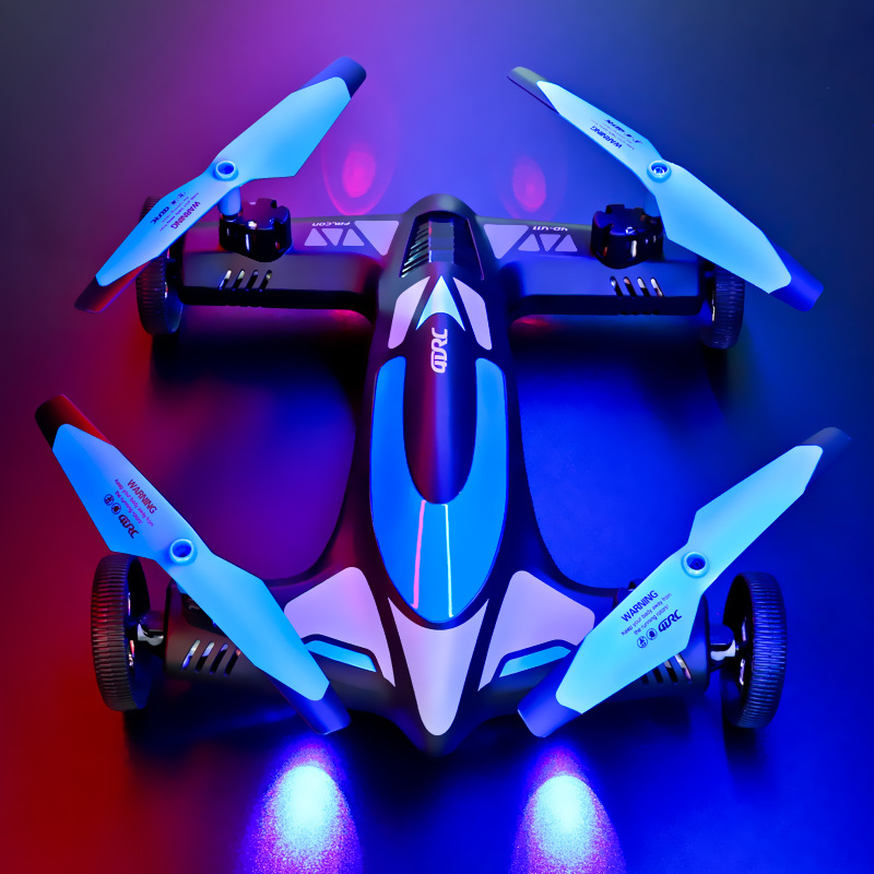 Remote control land and air amphibious oversized induction high speed quadcopter off-road racing car shooting drone