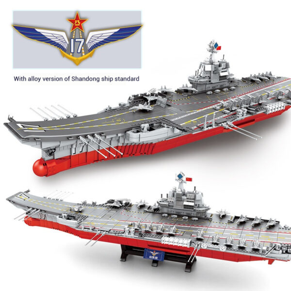 SEMBO Shandong Aircrafted Carrier Modular Building Blocks Military Navy Battleship Model Bricks WW2 Soldiers Weapon Kid Toys - Image 2