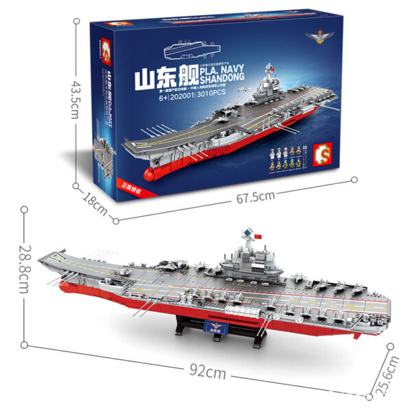 SEMBO Shandong Aircrafted Carrier Modular Building Blocks Military Navy Battleship Model Bricks WW2 Soldiers Weapon Kid Toys - Image 6